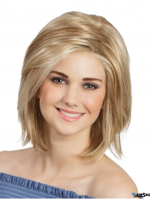 12 inch Straight Blonde Monofilament Cheap Bob Wigs