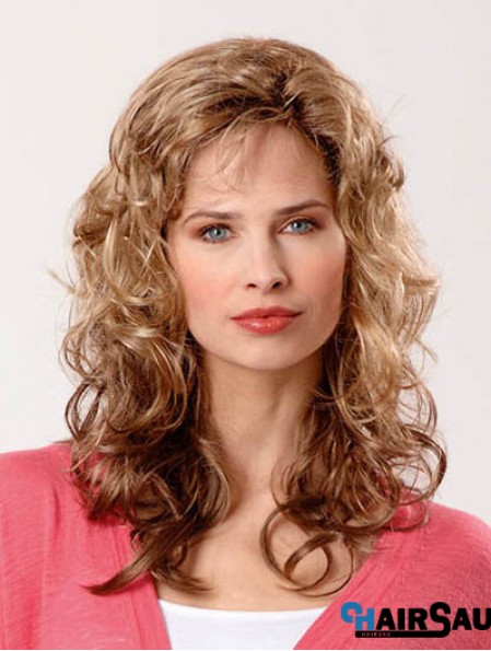 Synthetic Brown Curly 14 inch Capless Layered Long Wigs