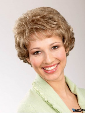 Wavy Blonde 6 inch Classic Synthetic Lace Front Short Wigs