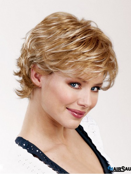 Wavy Layered Capless 8 inch Blonde Short Wholesale Synthetic Wigs