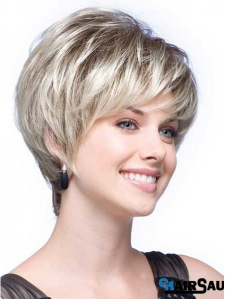 Grey Wigs With Synthetic Short Length Wavy Style