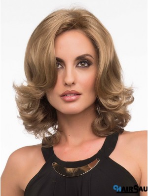 Wavy Blonde Exquisite Shoulder Length Classic Wigs