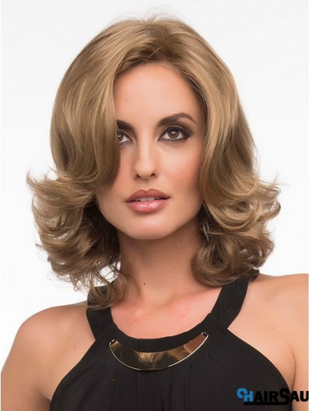 Wavy Blonde Exquisite Shoulder Length Classic Wigs