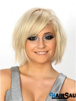 100% Hand-tied Straight Monofilament Bob Wig