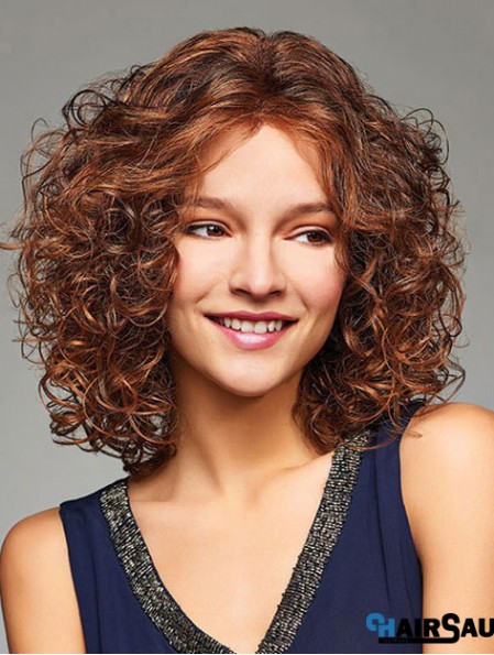 Blonde 12 inch Sassy Shoulder Length Curly Layered Lace Wigs