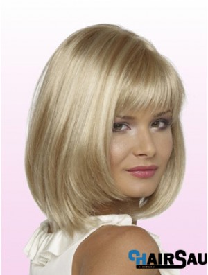 Chin Length Blonde Trendy Petite Wigs