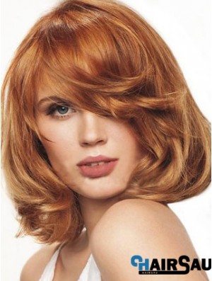 Chin Length Wavy Monofilament Auburn Best Bob Wigs