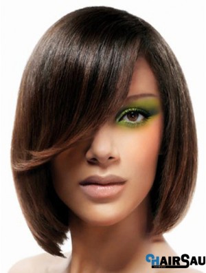 Lace Front Chin Length Straight Brown No-Fuss Bob Wigs