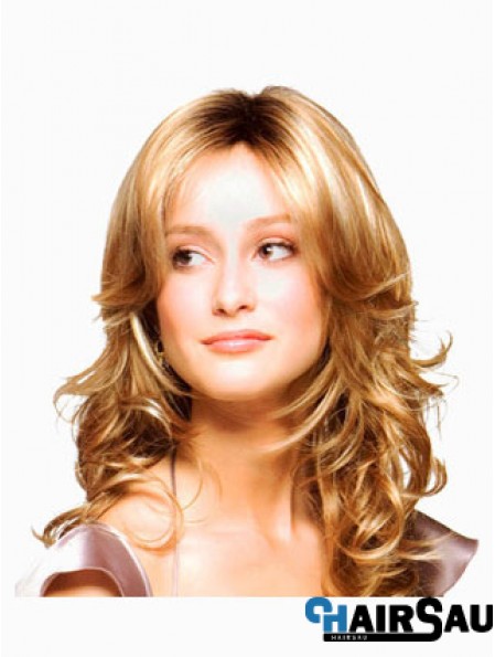 Wavy Layered Long Blonde Discount Lace Front Wigs