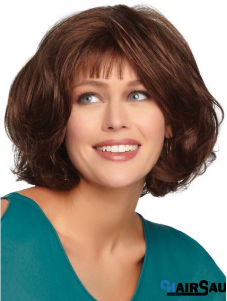 Chin Length Wavy Monofilament Auburn New Bob Wigs