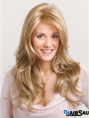 Wavy Layered Long Blonde No-Fuss Lace Front Wigs