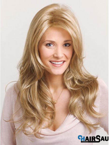 Wavy Layered Long Blonde No-Fuss Lace Front Wigs