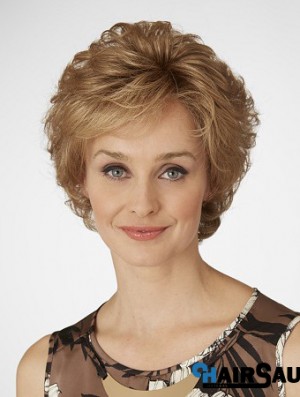 Short Curly Layered Popular Blonde Lace Front Wigs