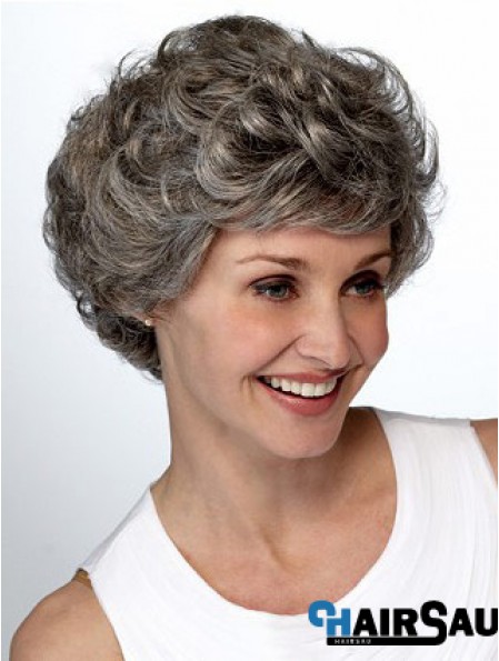 Synthetic Popular Short Wavy Grey Wigs