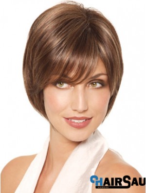 Chin Length Straight Monofilament Brown Fabulous Bob Wigs