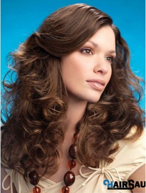 Curly Layered Long Brown Affordable Lace Front Wigs