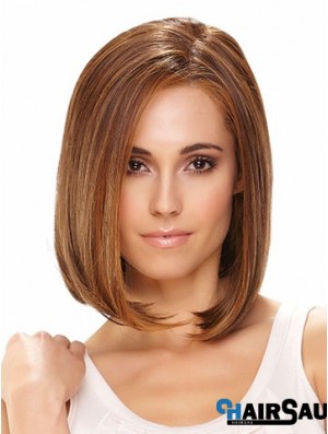 Lace Front Chin Length Straight Brown Hairstyles Bob Wigs