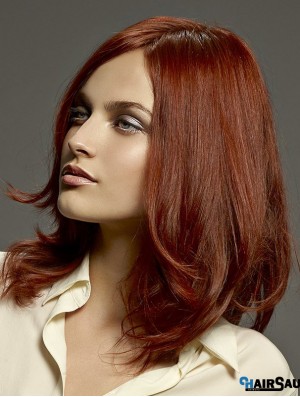 New Red Straight Layered Monofilament Long Wigs