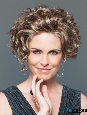 Curly Brown Designed Short Classic Wigs