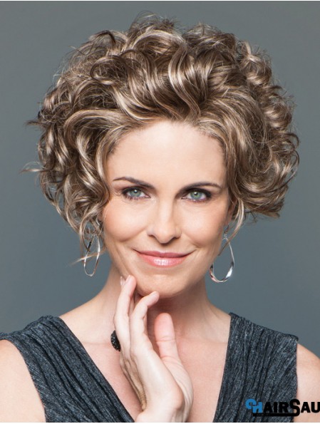 Curly Brown Designed Short Classic Wigs