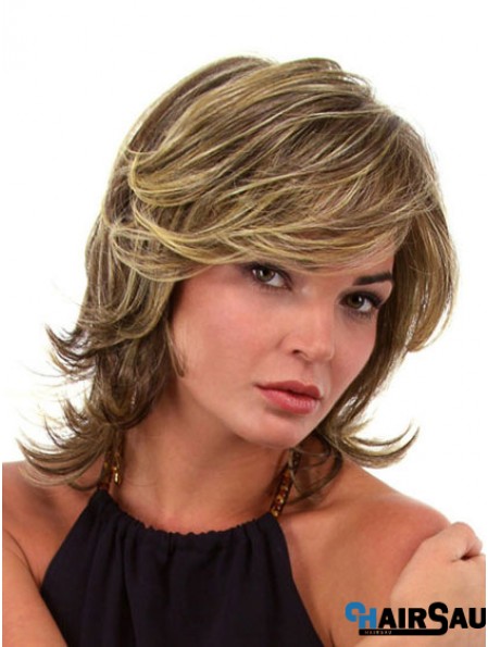 Trendy Brown Chin Length Wavy Layered Lace Front Wigs