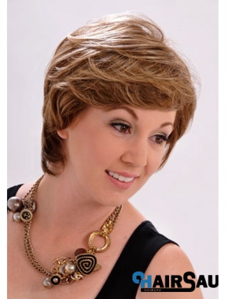 10 inch Stylish Straight With Bangs Brown Short Wigs