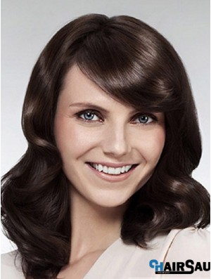 Wavy With Bangs Long Brown Popular Lace Front Wigs