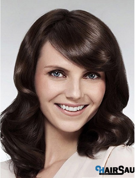 Wavy With Bangs Long Brown Popular Lace Front Wigs