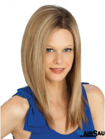 Straight Without Bangs Long Blonde Cheap Lace Front Wigs