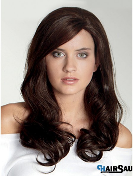 Wavy With Bangs Long Auburn Beautiful Lace Front Wigs