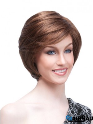 Chin Length Straight Monofilament Auburn High Quality Bob Wigs