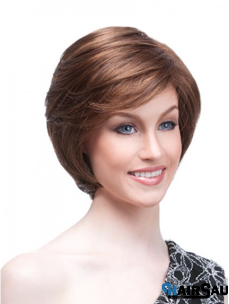 Chin Length Straight Monofilament Auburn High Quality Bob Wigs