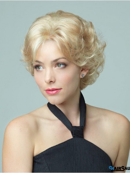 11 inch Comfortable Curly Layered Blonde Short Wigs