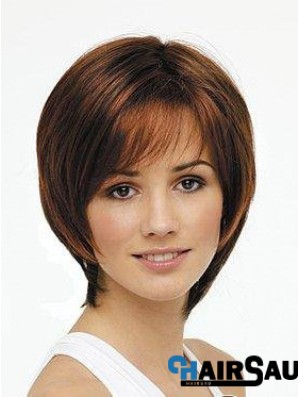 Chin Length Auburn Incredible 11 inch Straight Bob Wigs