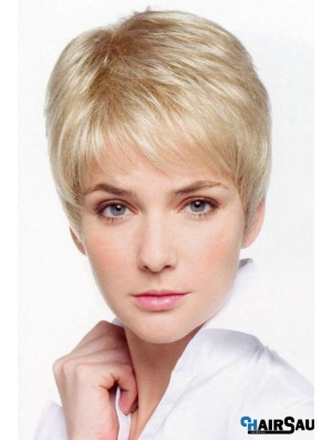 Petite Monofilament Wigs With Lace Front Cropped Length Boycuts