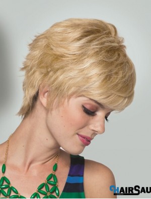 Boycuts Short Straight Blonde 5 inch Convenient Monofilament Wigs