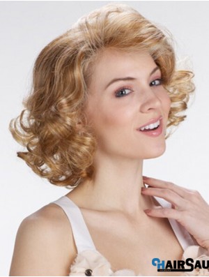 Blonde 12 inch Exquisite Chin Length Curly Classic Lace Wigs