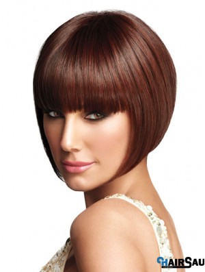 Graduated Bob Wigs With Capless Synthetic Bobs Cut Chin Length