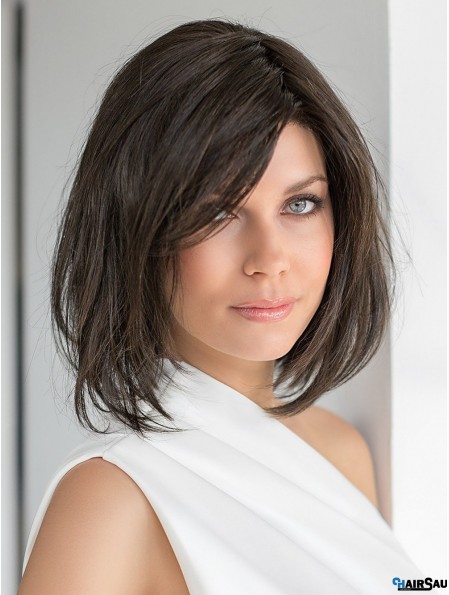 10 inch Chin Length 100% Hand-tied Brown Bob Hairstyles