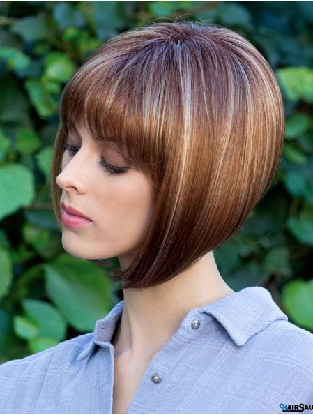 Ladies Bob Wigs With Monofilament Straight Style Chin Length