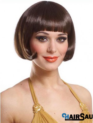 Copper Bob Wig With Capless Straight Style Short Length