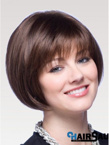 Capless Chin Length Straight Auburn Good Bob Wigs