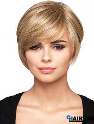 Capless Short Straight Blonde Hairstyles Bob Wigs