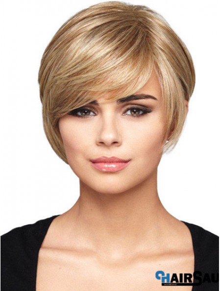 Capless Short Straight Blonde Hairstyles Bob Wigs