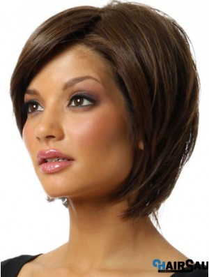 Capless Chin Length Straight Brown New Bob Wigs