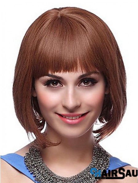 Capless Chin Length Straight Auburn Exquisite Bob Wigs