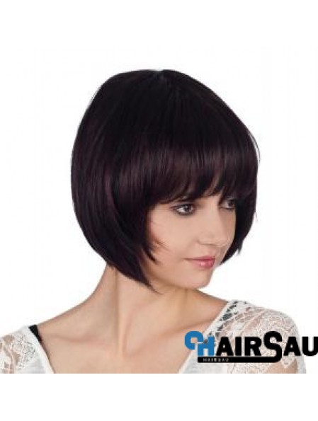 Straight Chin Length Auburn 10 inch Capless Cheap Bob Wigs