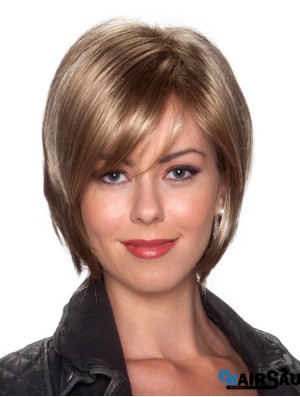 Straight Chin Length Blonde 10 inch Capless Affordable Bob Wigs