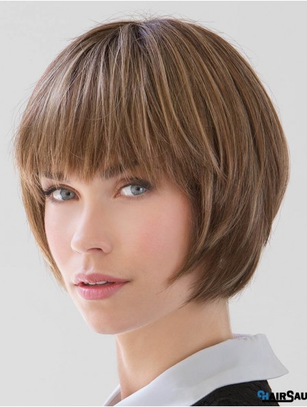 Straight Chin Length Blonde 10 inch Capless Good Bob Wigs