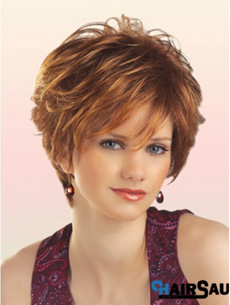 Natural Hair Wig With Capless Short Length Layered Cut